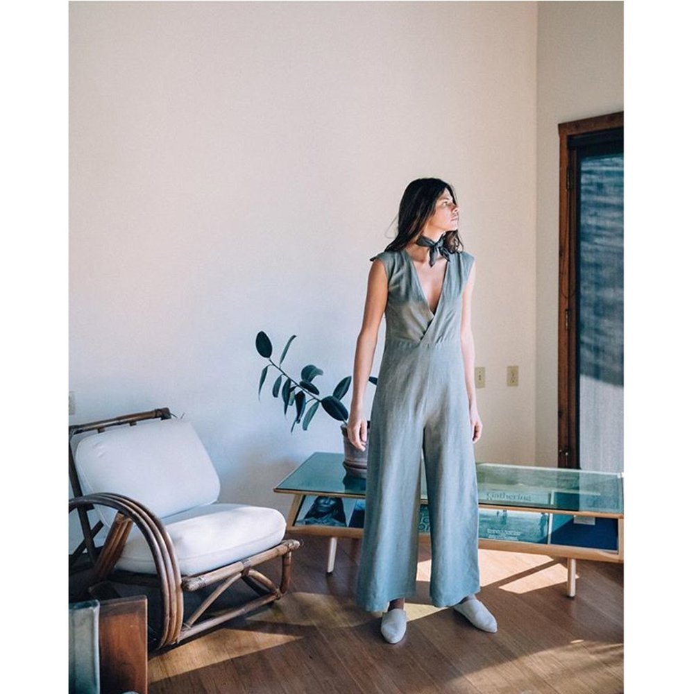 Ozma Kimono Jumpsuit in Pine / green XS